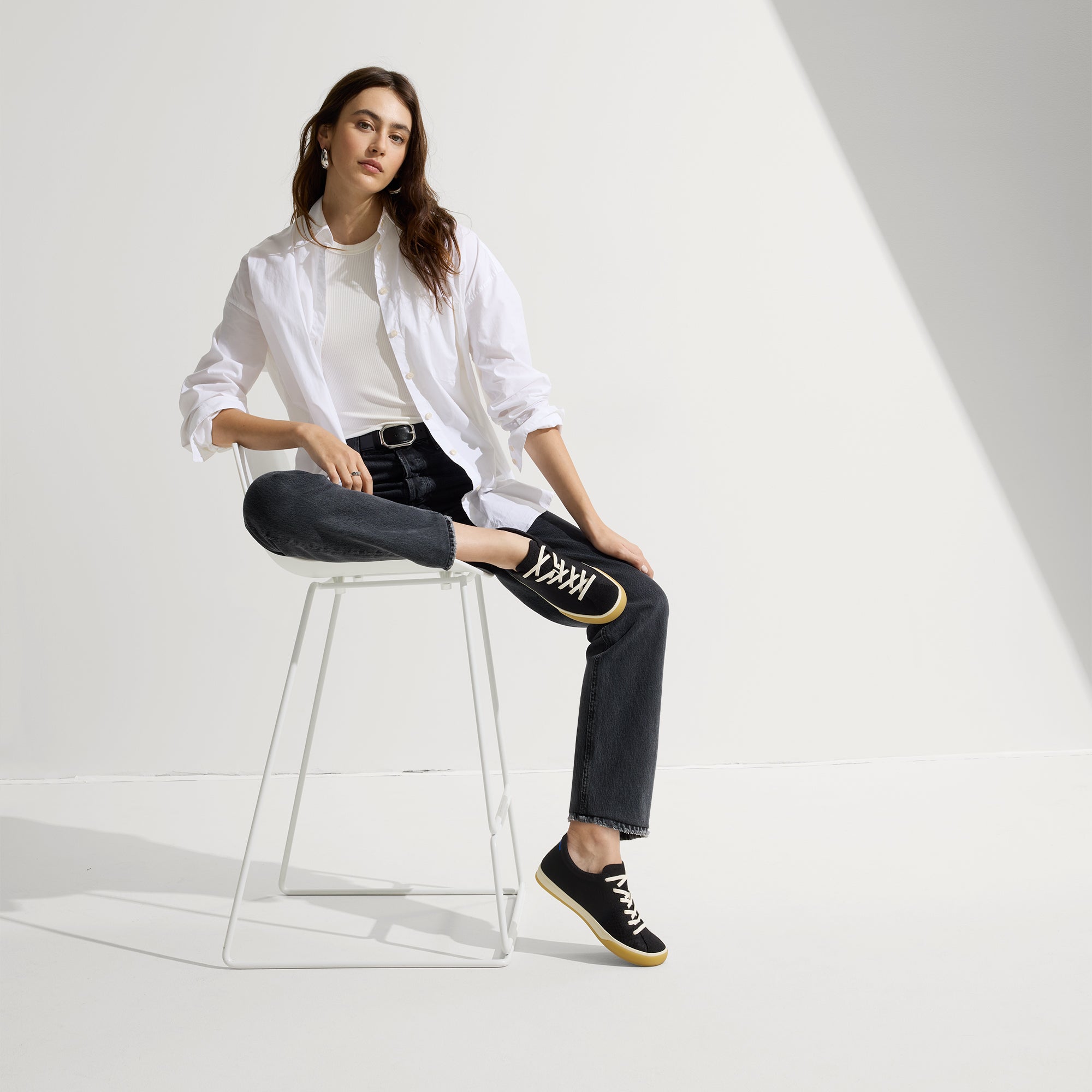 The Lace Up Sneaker - Black