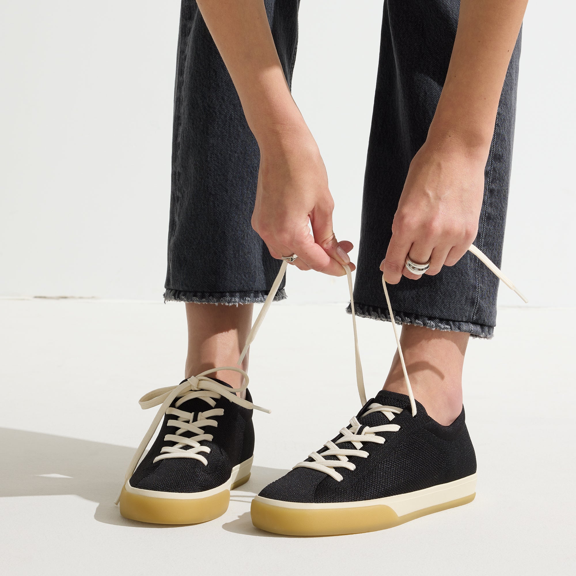 The Lace Up Sneaker - Black
