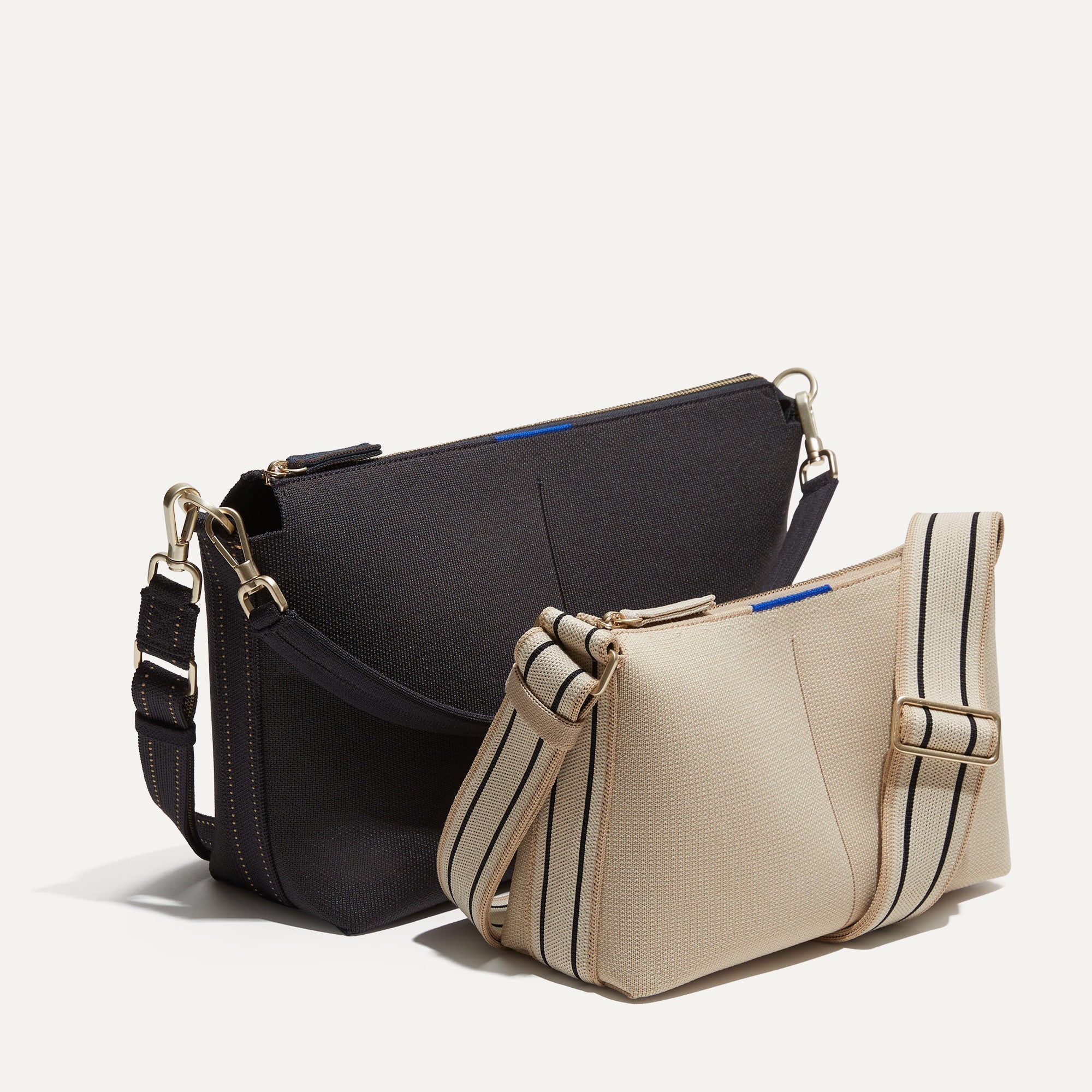 The Casual Crossbody - Black and Ivory Stripe