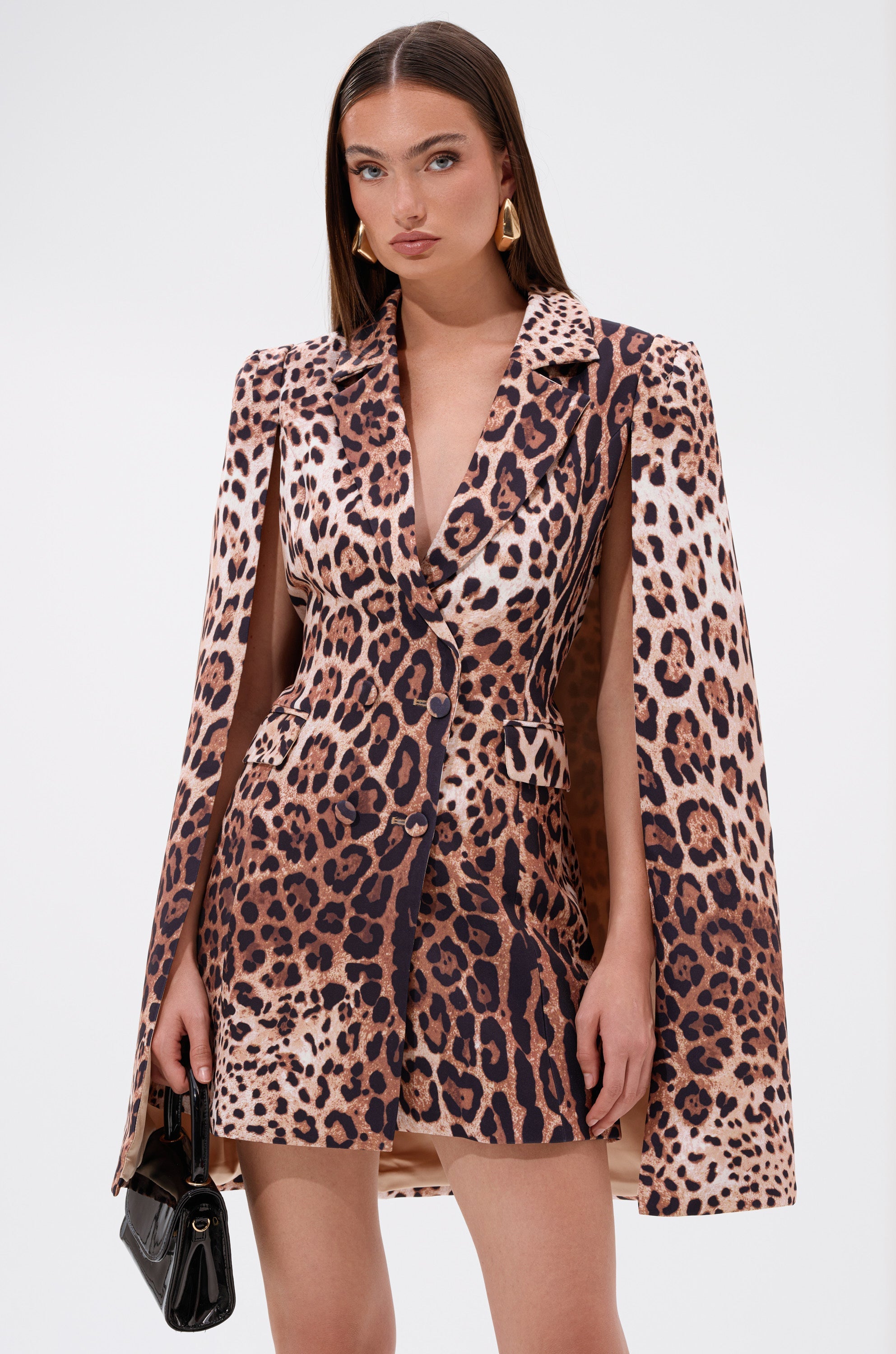 AMINAH LEOPARD PRINT BLAZER DRESS