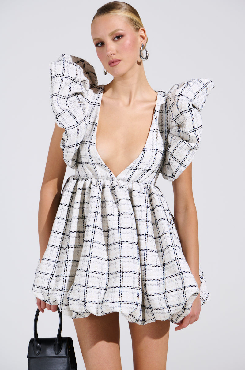 THAT GIRL TWEED MINI DRESS