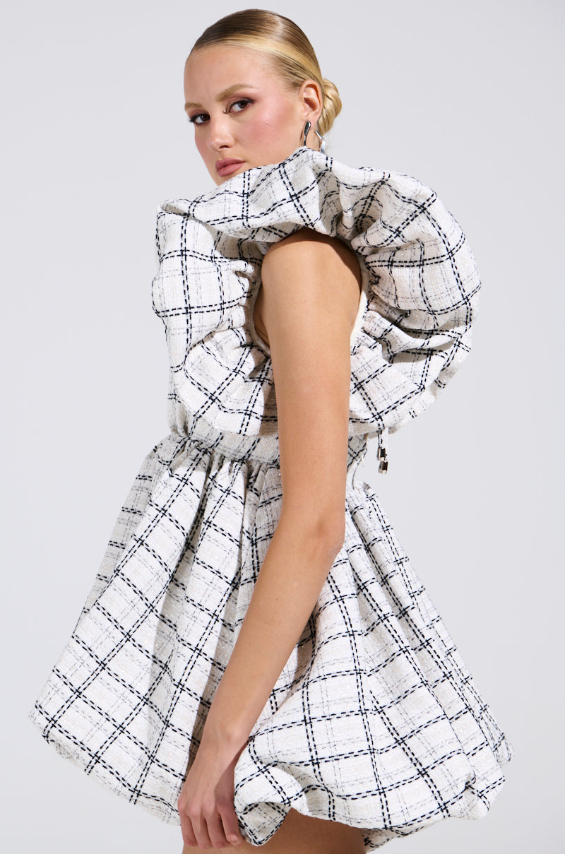 THAT GIRL TWEED MINI DRESS