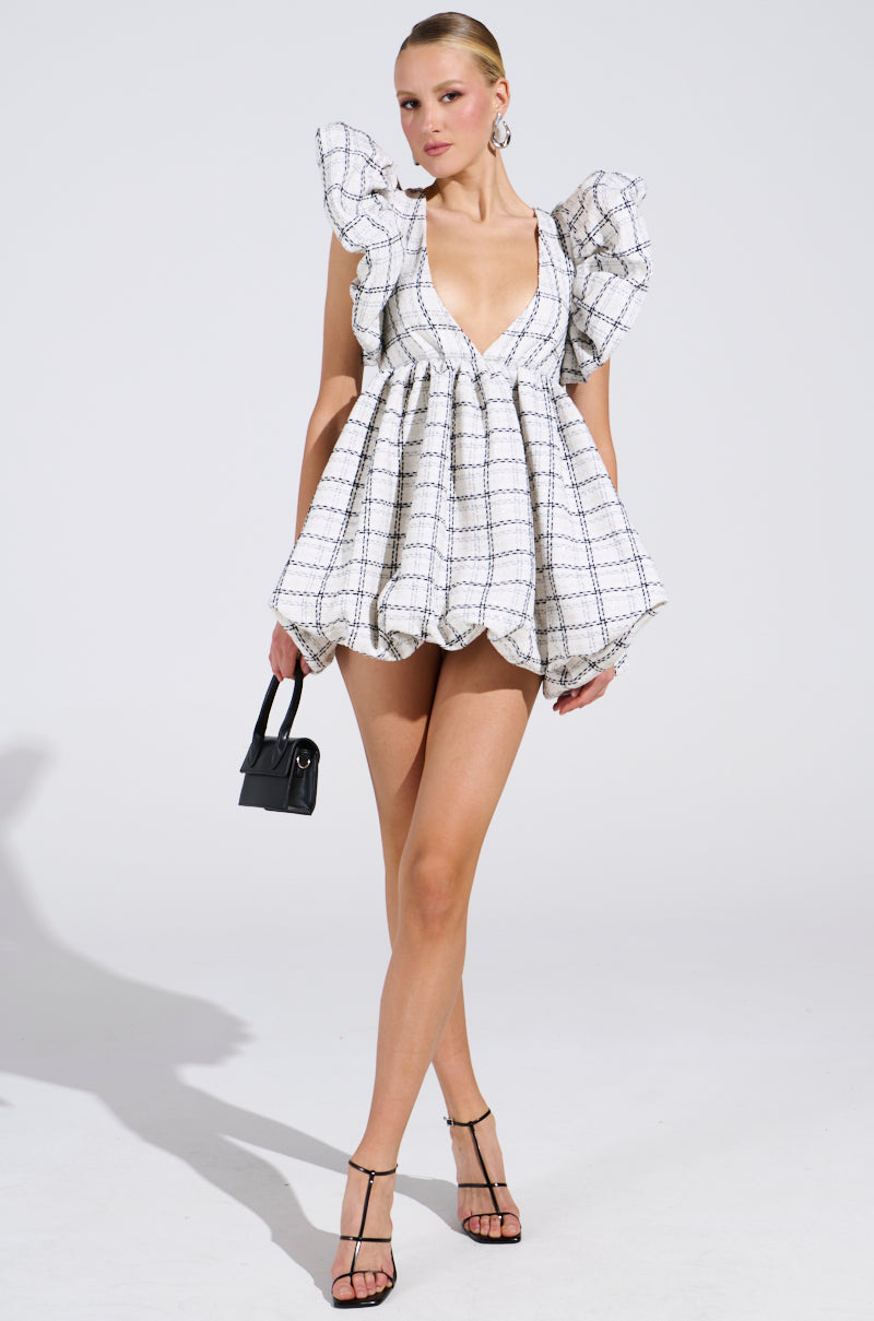 THAT GIRL TWEED MINI DRESS