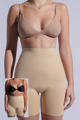 TITSY TUMMY TUCK SHORTS IN TAN