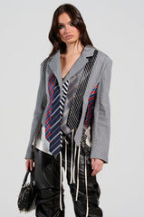 STRICTLY BUSINESS TIE DETAIL BLAZER