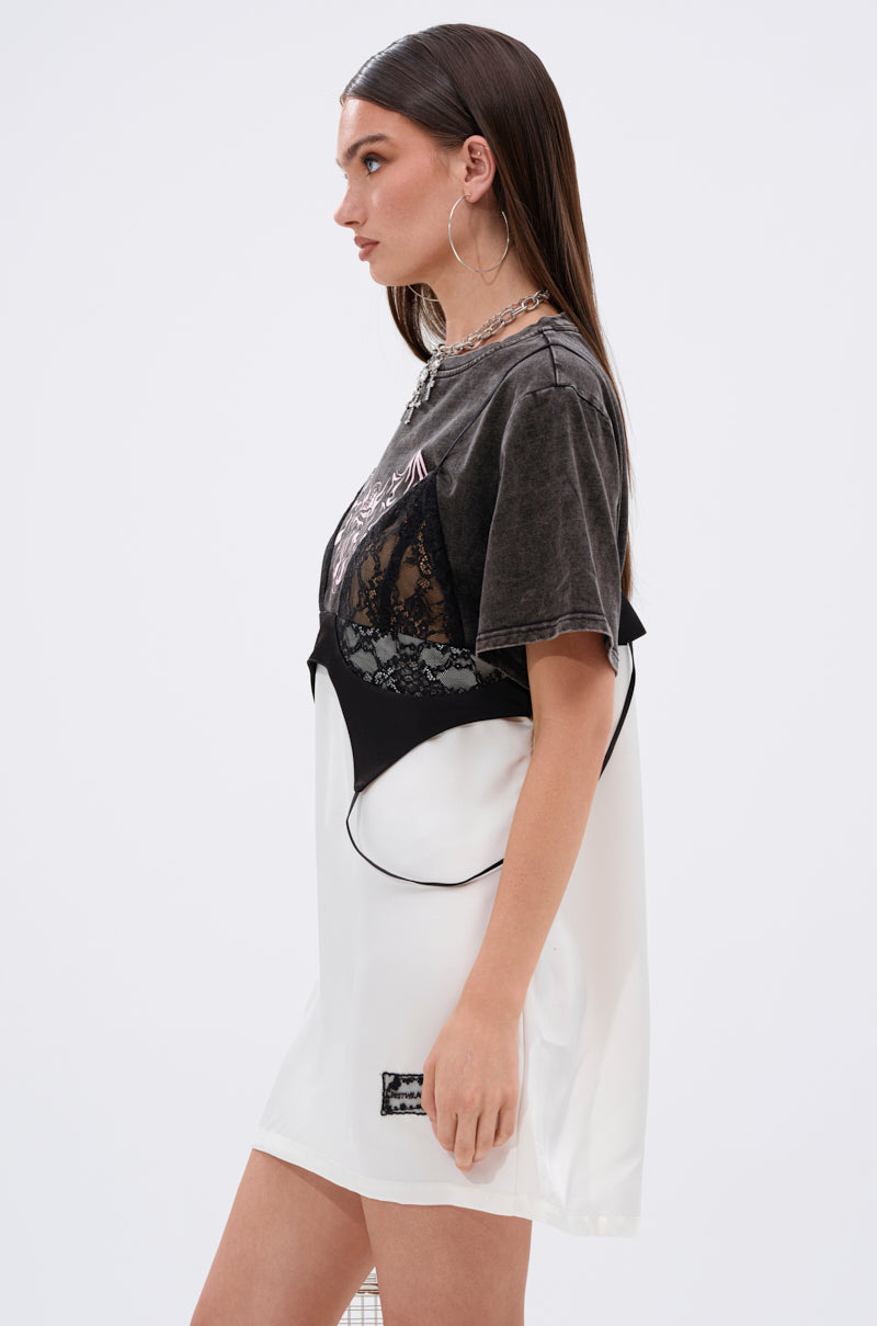 QUIT STARING GRAPHIC TSHIRT DRESS