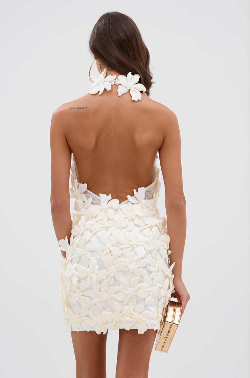ASHLEY FLORAL MINI DRESS IN WHITE