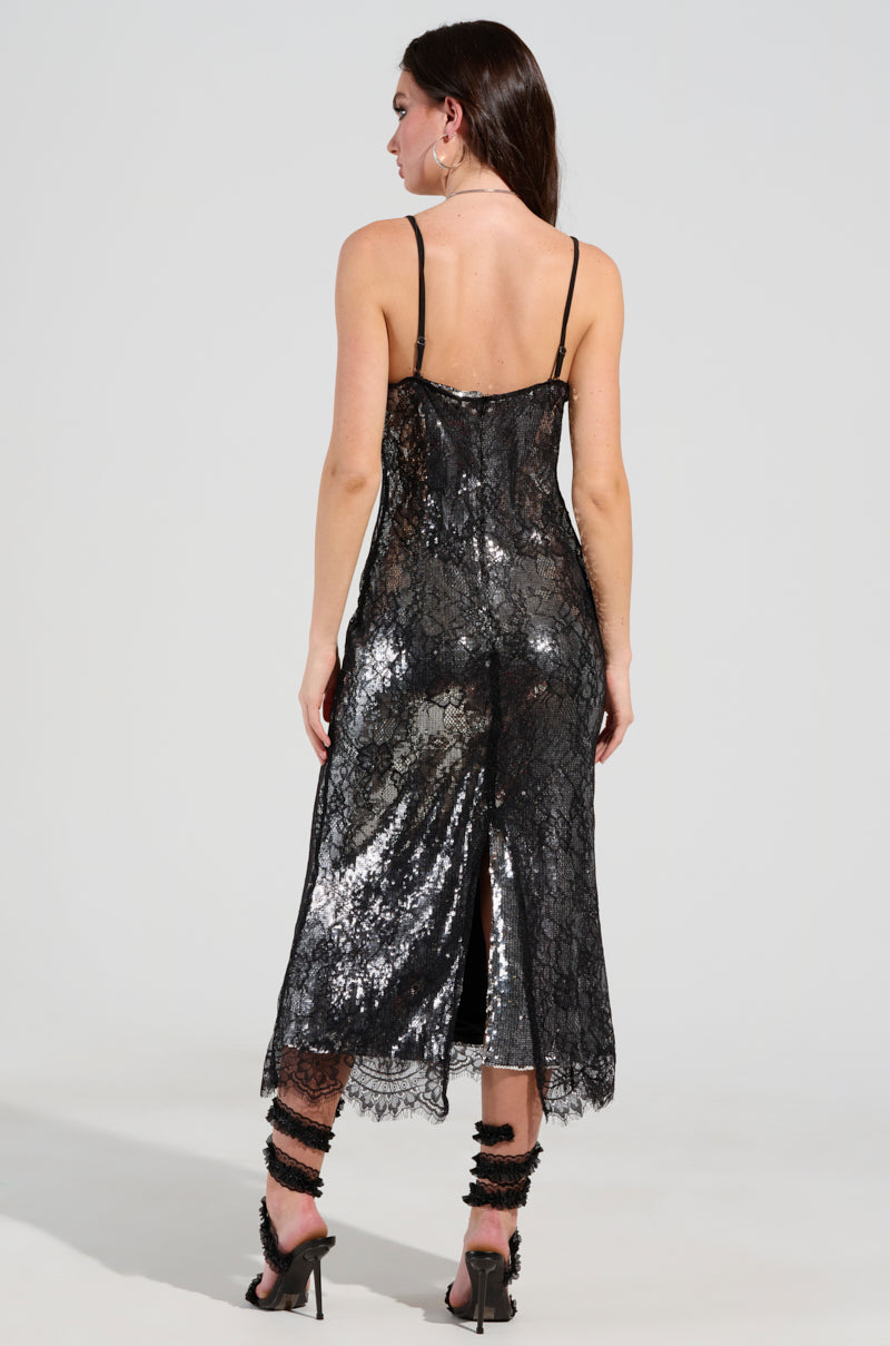 TWO IS BETTER THAN ONE LACE LAYERED MIDI DRESS