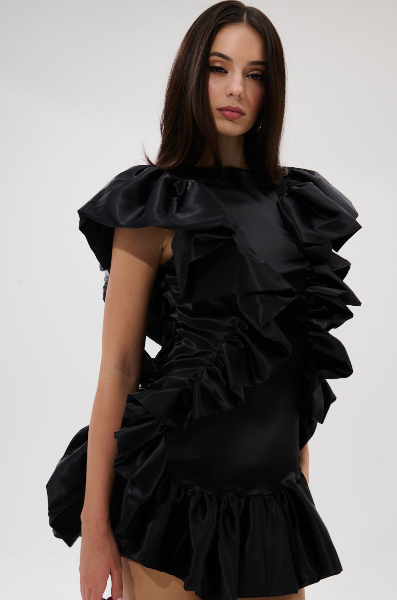 THE MOMENT IS MINE SATIN MINI DRESS
