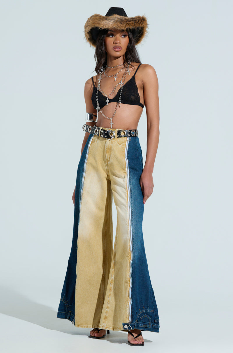 SHE CAN DO BOTH MIXED MEDIA DENIM JEANS