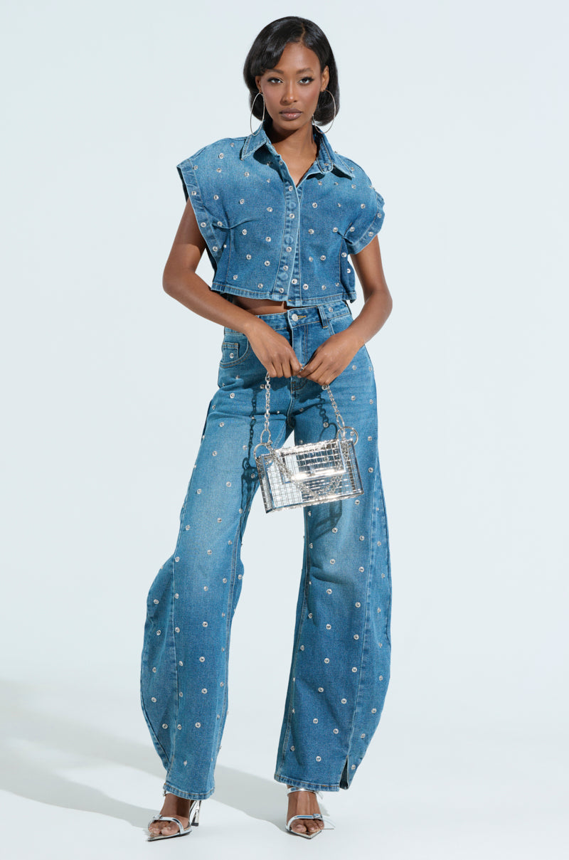 UNBUTTONED AND UNBOTHERED HARDWARE DENIM PANT