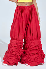 WIDE LEG SCRUNCHED HEM PANTS