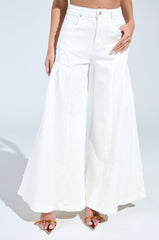 TRENDY AND COOL WHITE WIDE LEG DENIM PANT