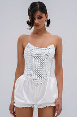 WHITE HOT EMBELLISHED CORSET