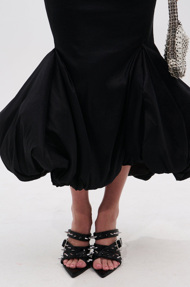 LADY LUX BUBBLE HEM MIDI SKIRT