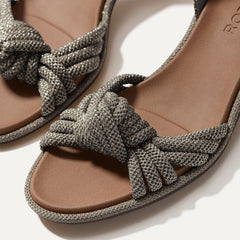 The Knot Sandal - Silver Sand