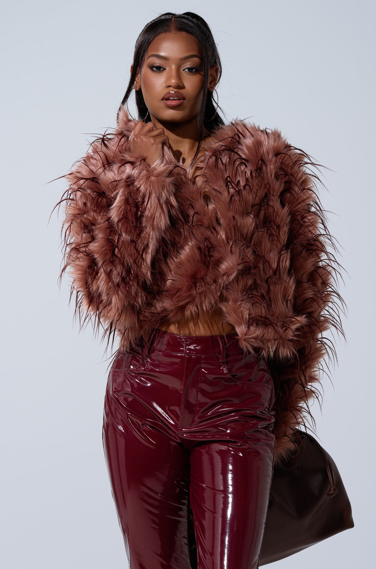PIPER TEXTURED FAUX FUR COAT
