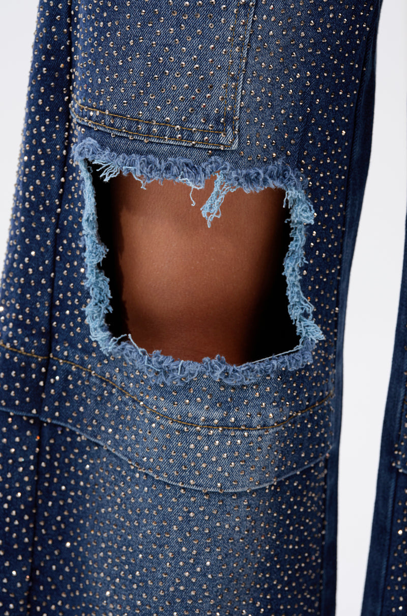 SPARKLE QUEEN WIDE-LEG DENIM