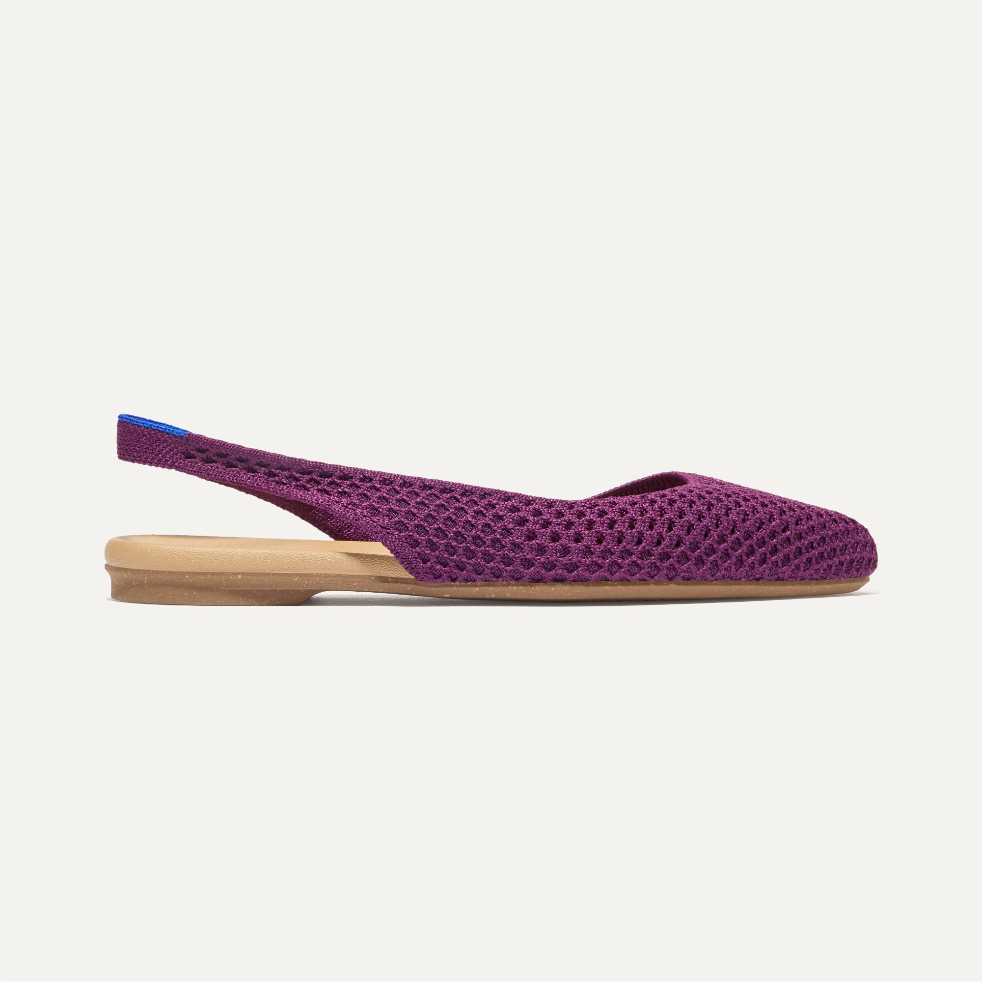 The Almond Slingback - Plum Mesh