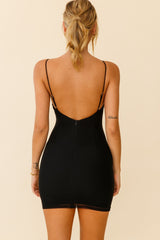 So She Says Molded Bust Cup Mini Dress Black