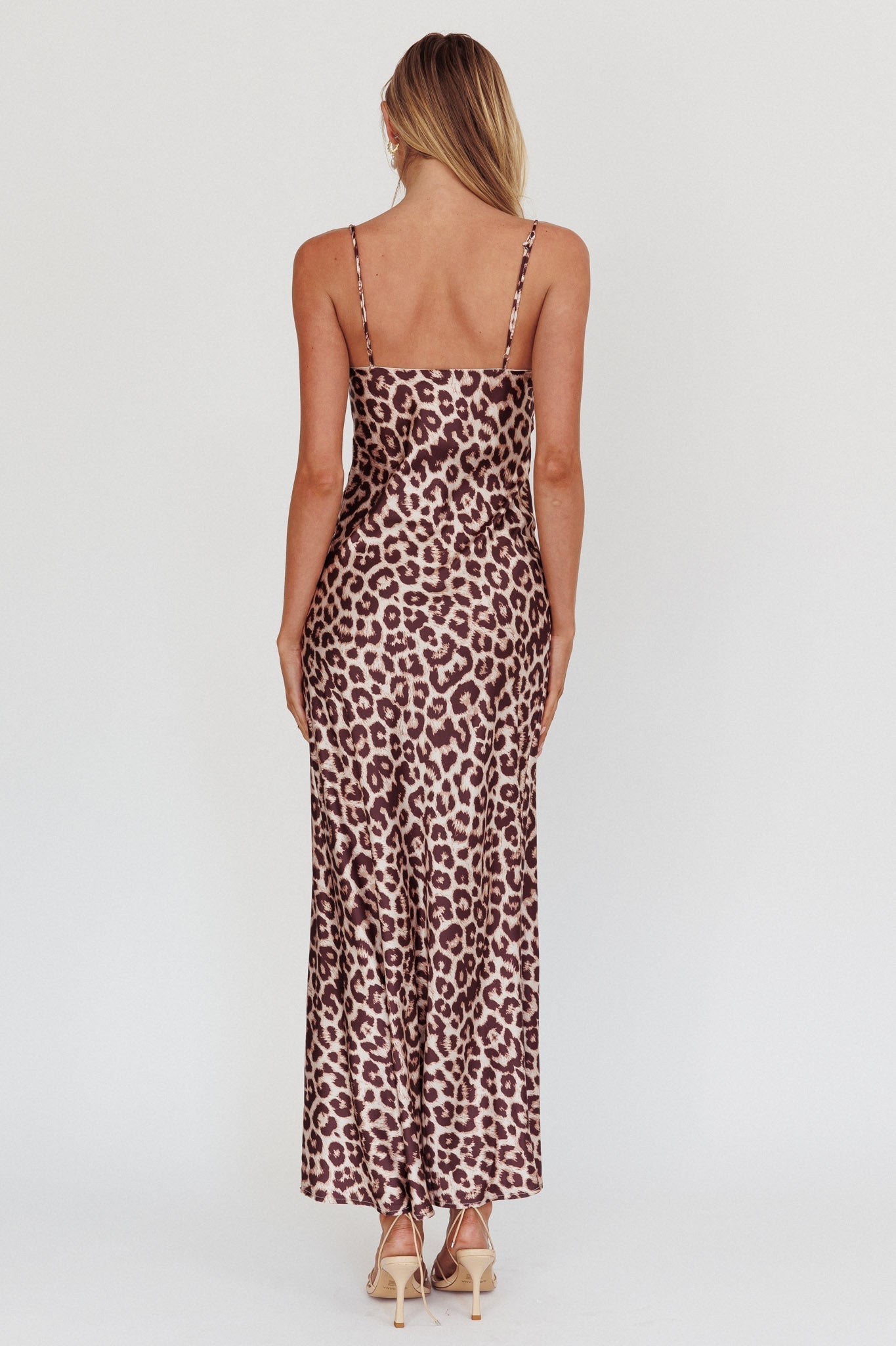 Well Versed Pleated Bust Maxi Dress Leopard