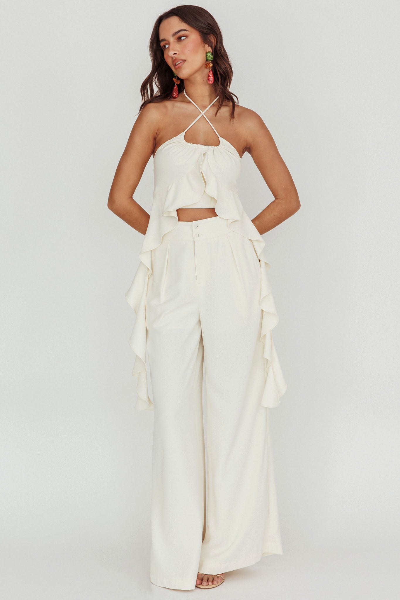 Songbird Wide Leg Pants Bone