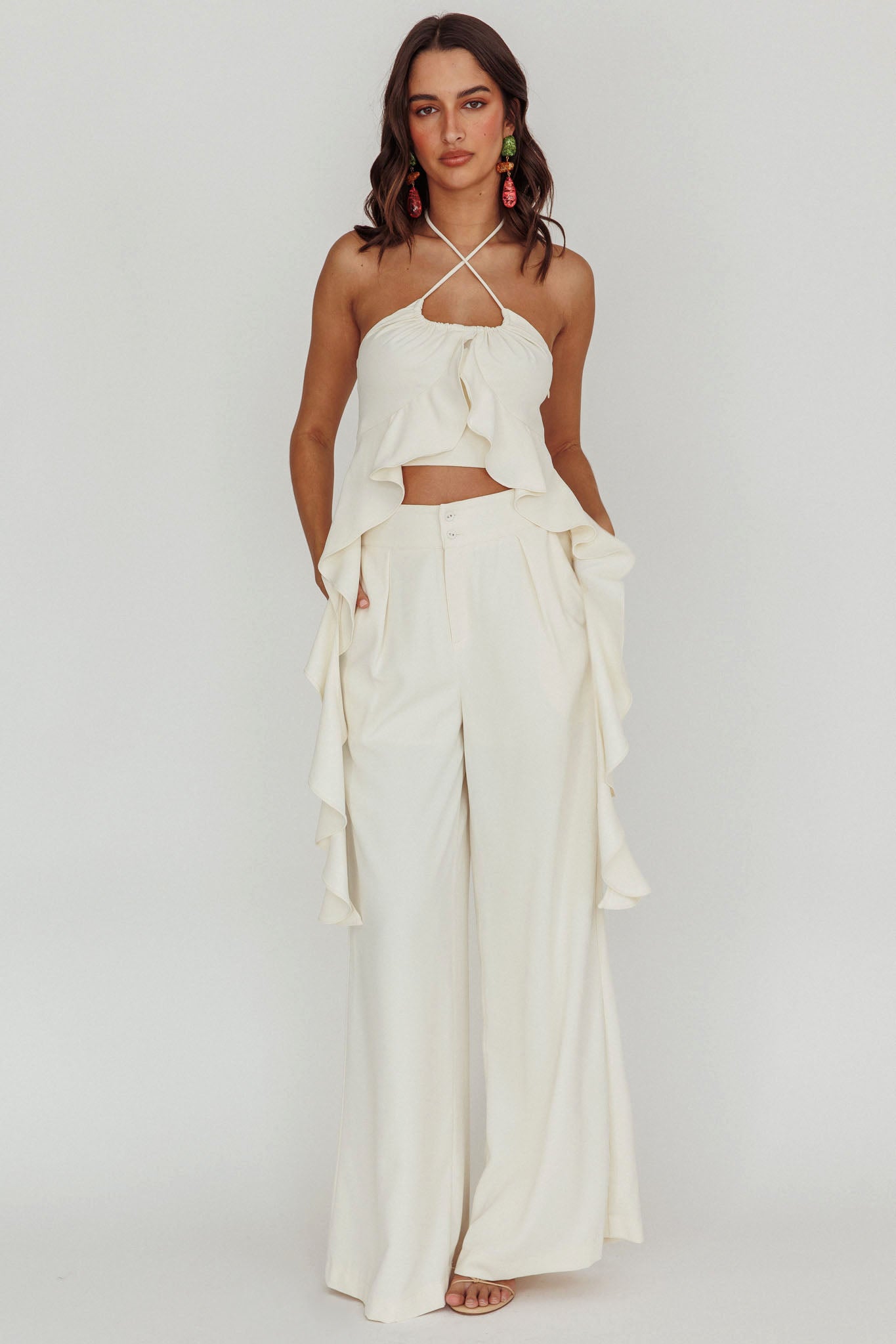 Songbird Wide Leg Pants Bone