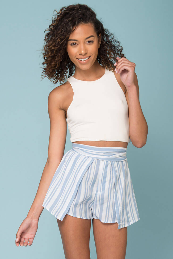 Sariyah Stripe Skort Shorts Blue