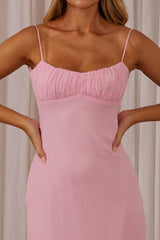 Nerida Twist Back Midi Dress Pink
