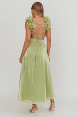 Madara Lace-Up Back Maxi Dress Sage