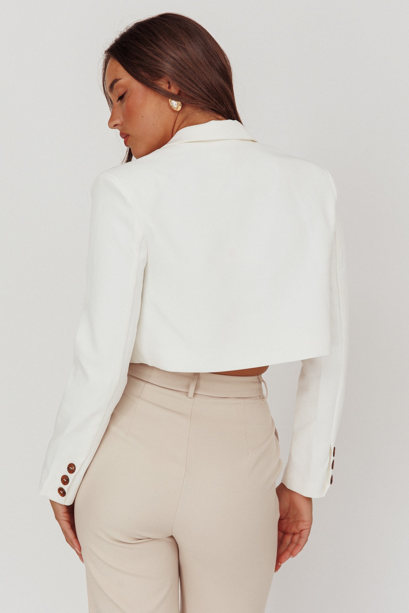 Fridays Open Crop Jacket Off White