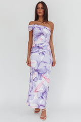 Gala One-Shoulder Maxi Dress Orchid Lilac