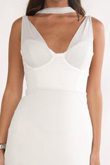Chantrelle Twist Back Split Maxi Dress Silver