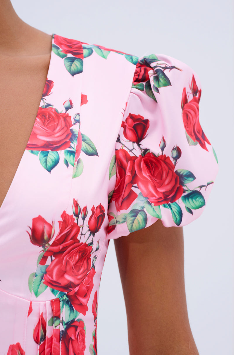 WILL YOU TAKE THIS ROSE SATIN MINI DRESS