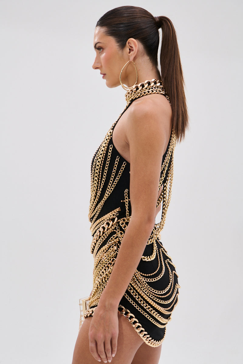 STAND OUT CHAIN MINI DRESS
