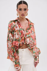 SUNSHINE FLORAL HIGH LOW BLOUSE