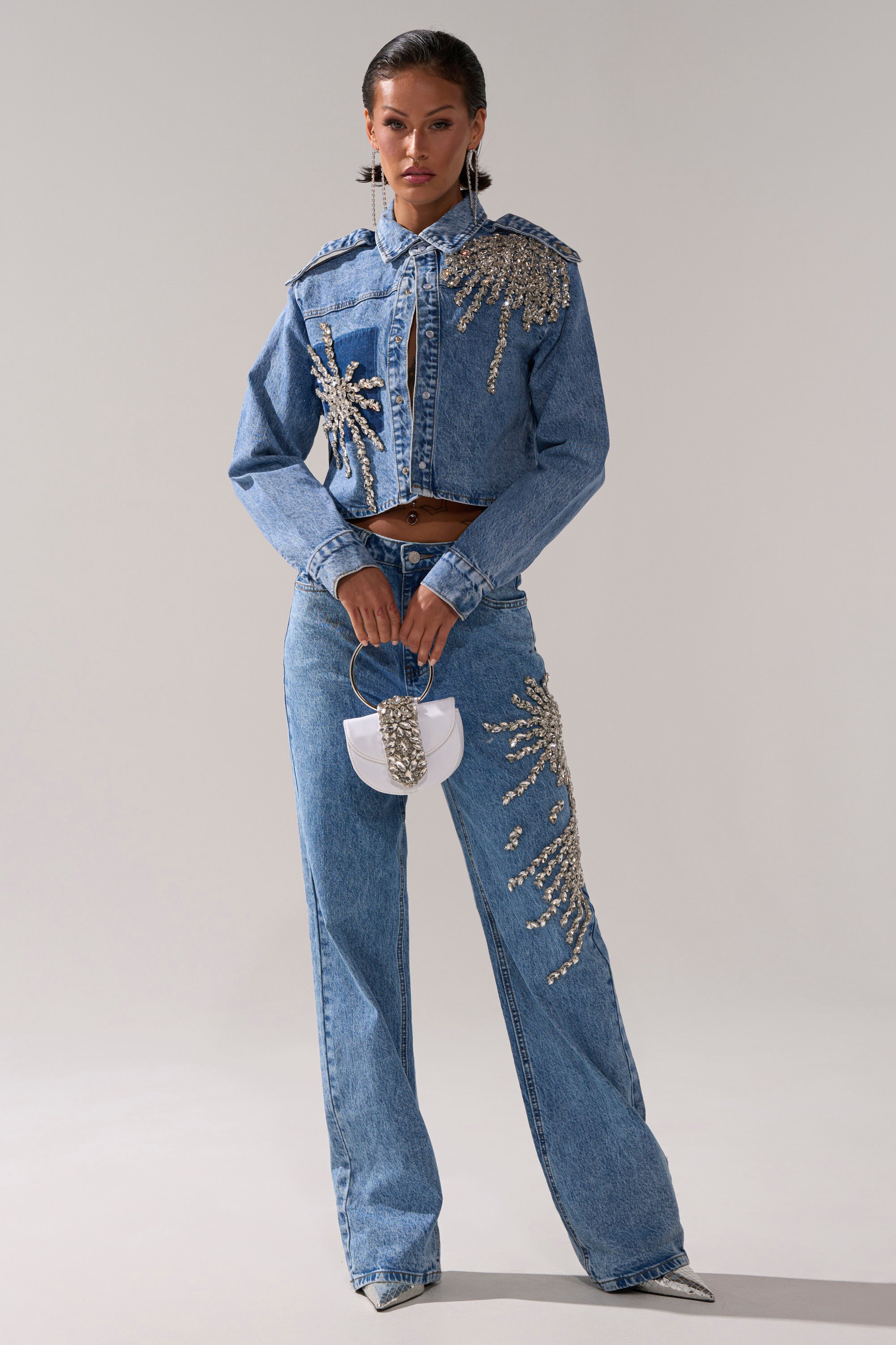 SPARKLE AND SHINE QUEEN RELAXED DENIM