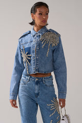 SPARKLE AND SHINE QUEEN DENIM BUTTON DOWN