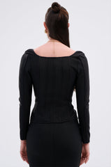 JESSIE BANDAGE ZIP UP BLOUSE