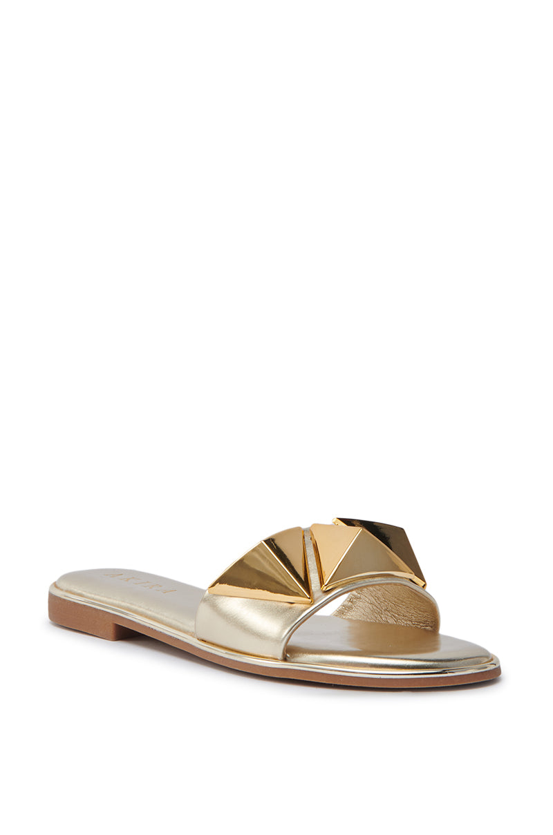 AKIRA BENNO GOLD FLAT SANDAL