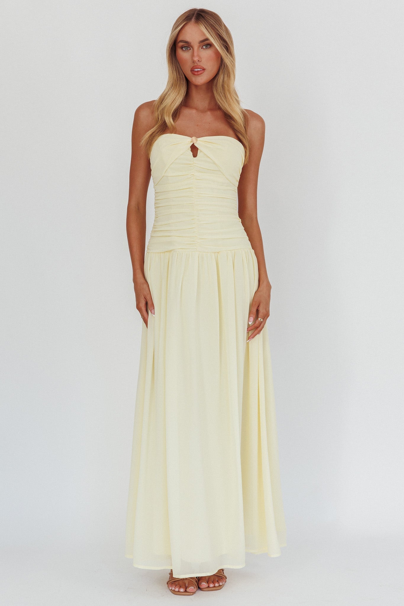 High Streets Strapless Maxi Dress Butter