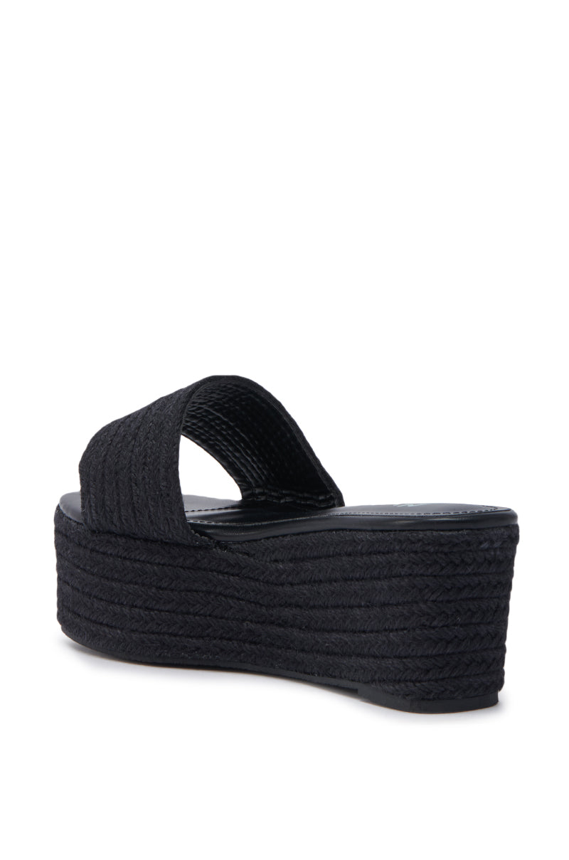 BUDZA BLACK FLATFORM SANDAL