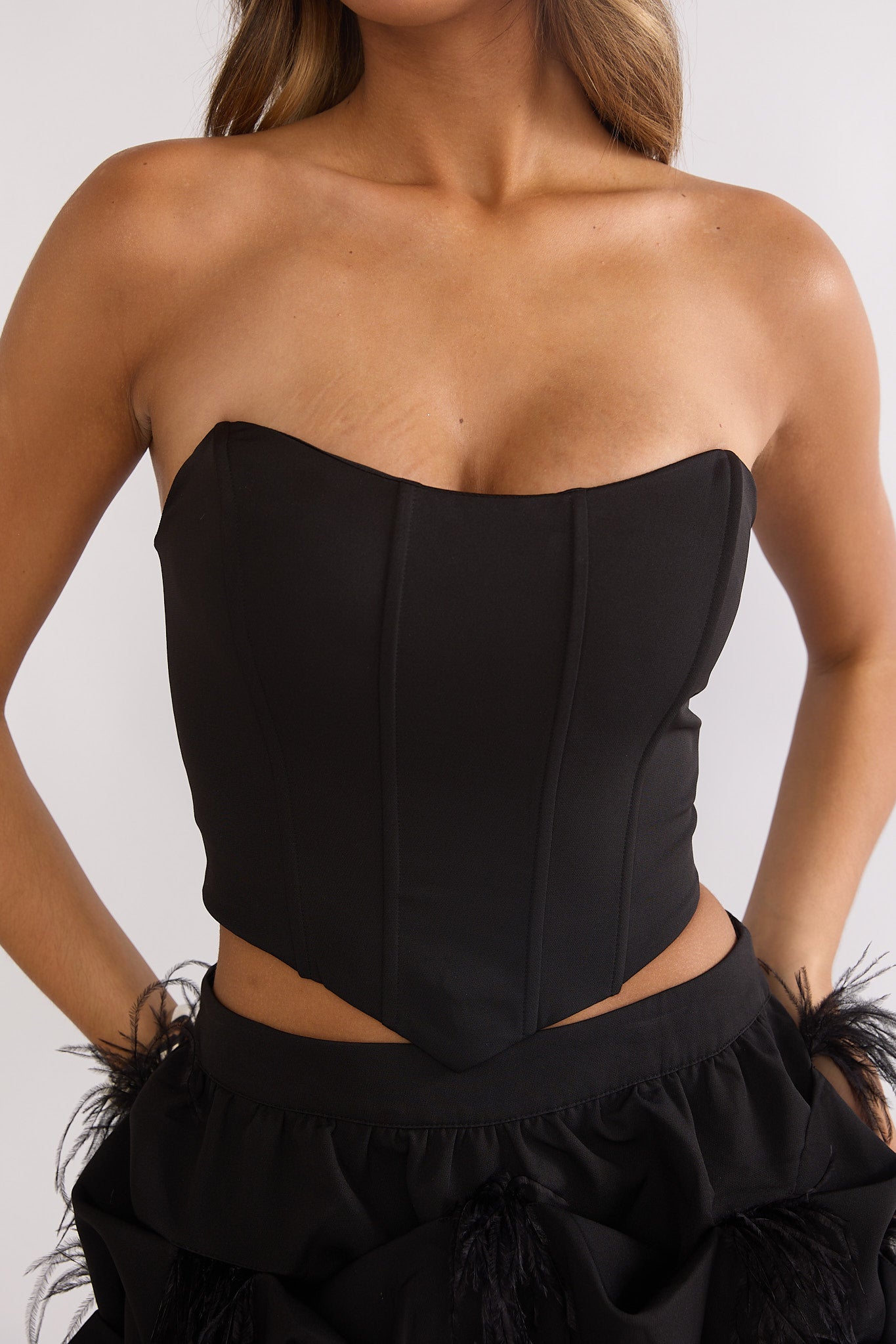 Alyra Structured Corset Top Black