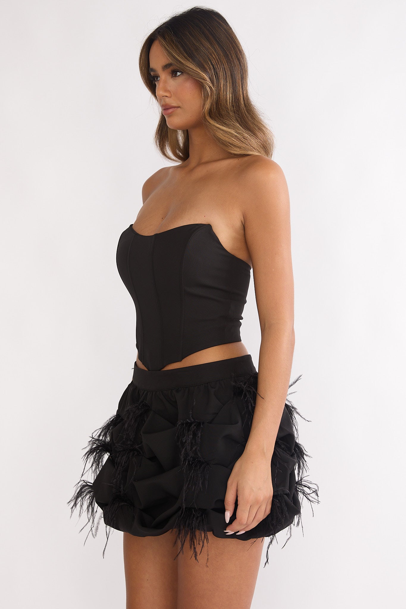 Alyra Structured Corset Top Black