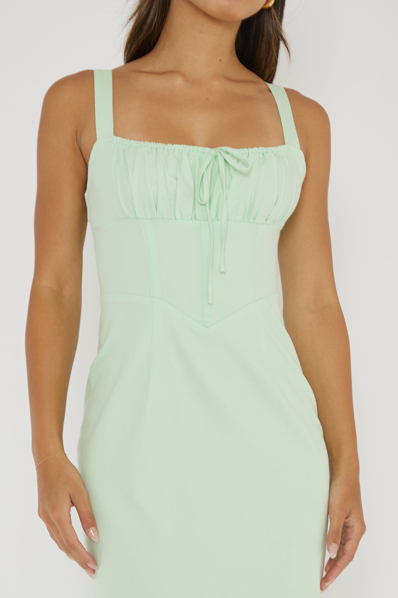 Sweet Pea Tied Bust Midi Dress Mint