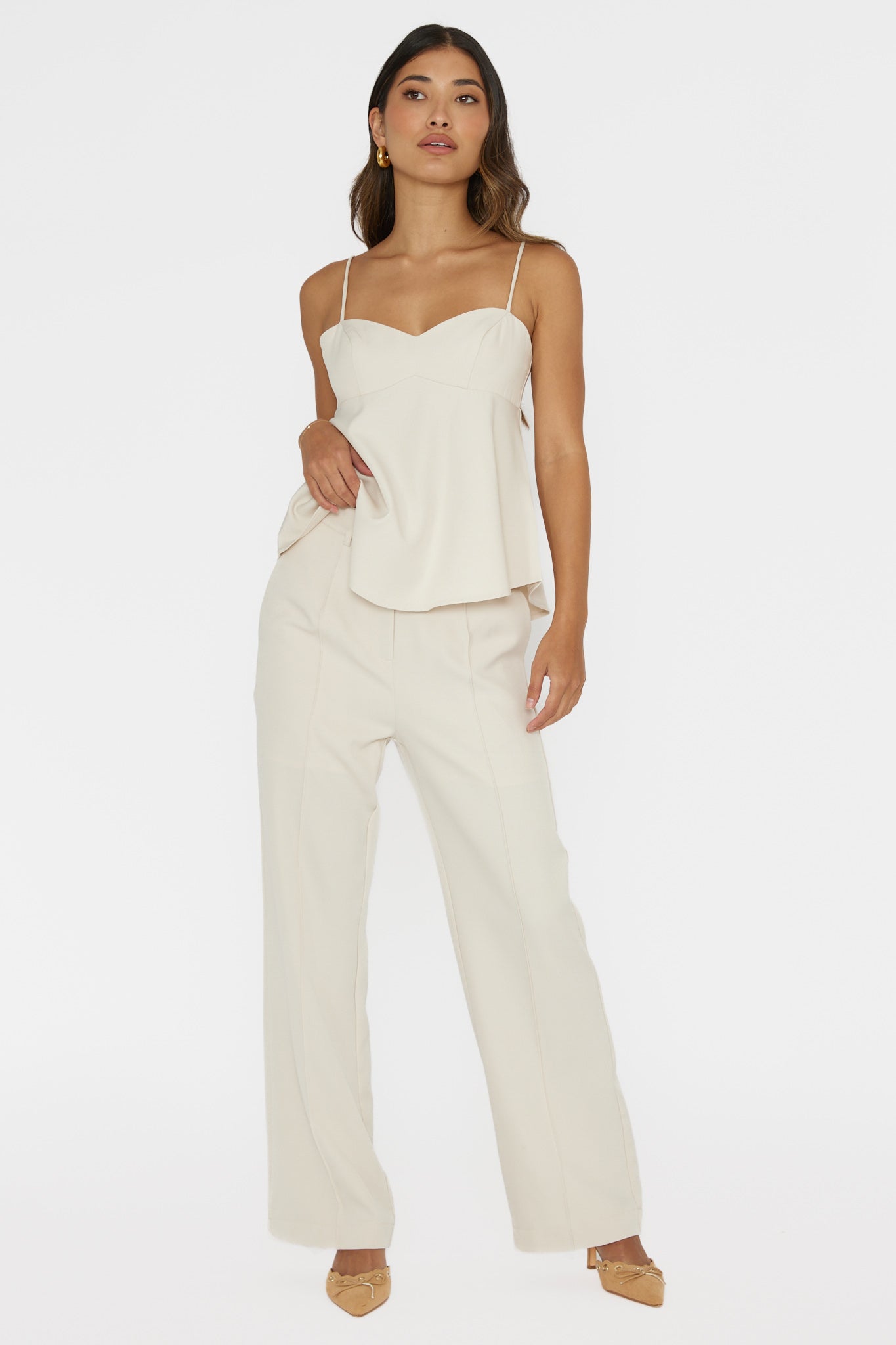 Mistie Pintuck Pants Bone