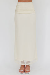 Alivya Ruched Side Maxi Skirt Butter