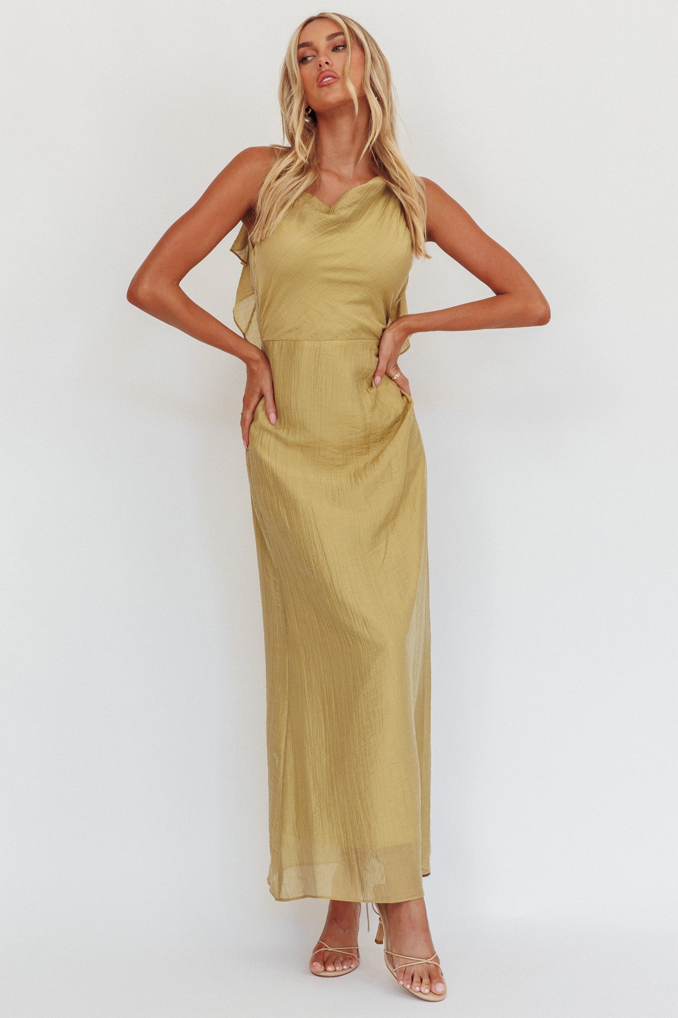 Soul Fires Ruffle Back Maxi Dress Hazel