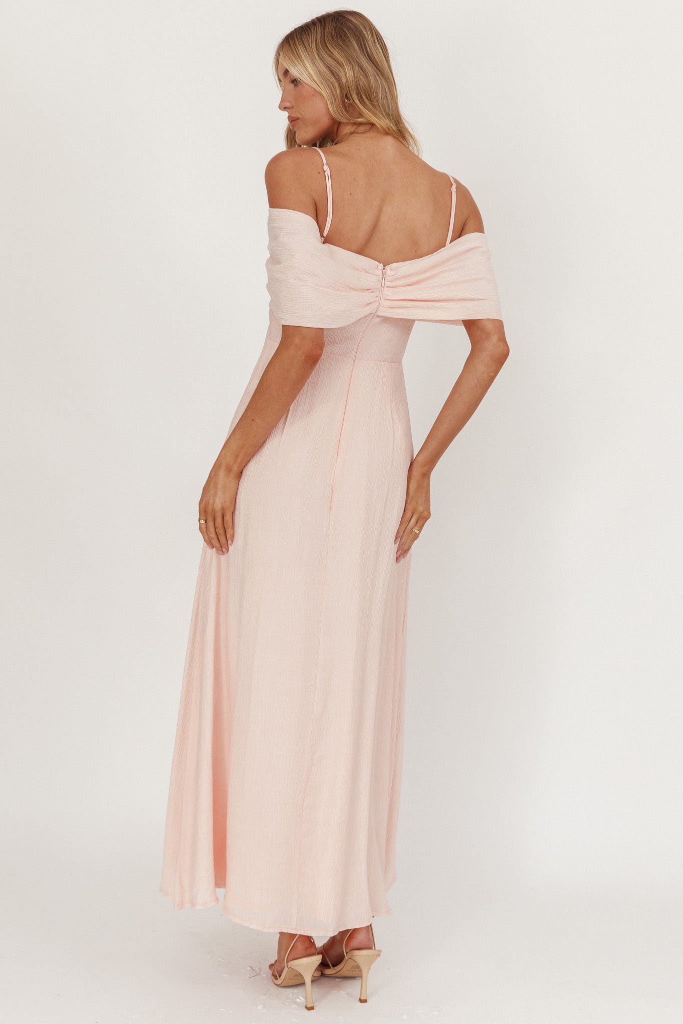 Lillibet Bow Tied Bust Midi Dress Pink