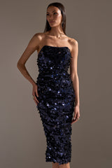 WHO'S THAT GIRL SEQUIN MIDI DRESS